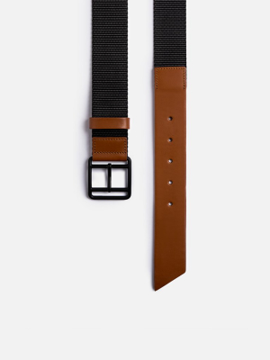 Webbing Belt, Black/brown