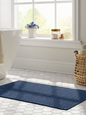 20"x32" Diamond Striped Bath Rug Dark Blue - Threshold™