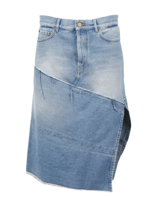 Balenciaga Side Slit Denim Skirt