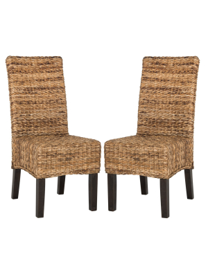 Set Of 2 Avita Wicker Dining Chair - Safavieh