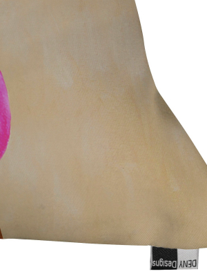 Tan Coco De Paris Clever Giraffe With Bubblegum Throw Pillow (20"x20") - Deny Designs