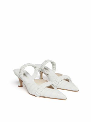 Chouchou Slingback Heel Croco-print White