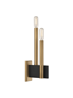 Abrams 2 Light Wall Sconce Aged Brass