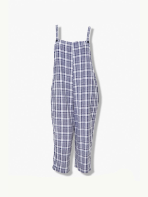 Plus Size Plaid Print Overalls