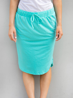 Solid Weekend Skirt - Teal - S-3x