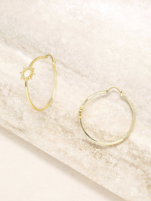 Solstice 18k Gold Plated Hoop Earrings