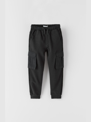 Banded Piqué Cargo Pants