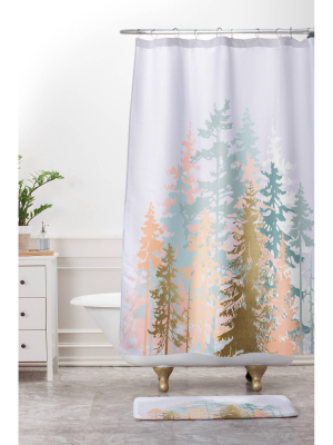 Forest Shower Curtain Purple - Deny Designs