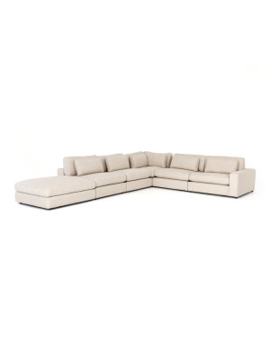Bloor 5 Piece Sectional With Ottoman In Essence Natural