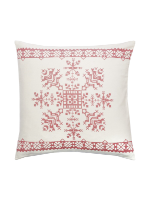 C&f Home 20" X 20" Cross Stitch Snowflake Cross Stitch Pillow