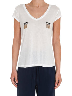 Elisabetta Franchi Logo Embellished T-shirt