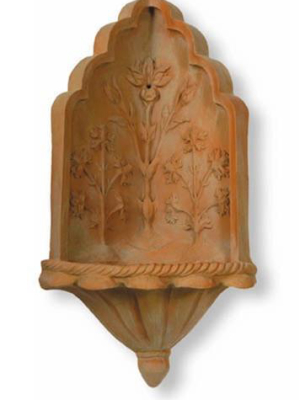 Taj Corner Fountain In Terracotta Finish