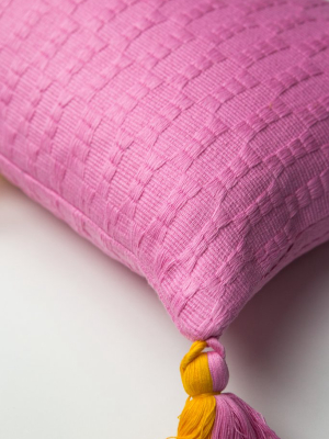 Antigua Pillow - Bubblegum &amp; Orange Colorblocked