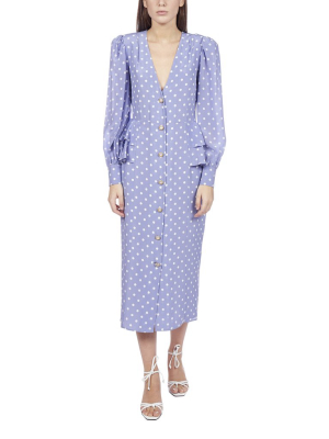 Alessandra Rich Polka-dot Print Midi Dress