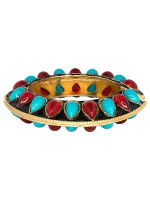 Turquoise & Ruby Bracelet