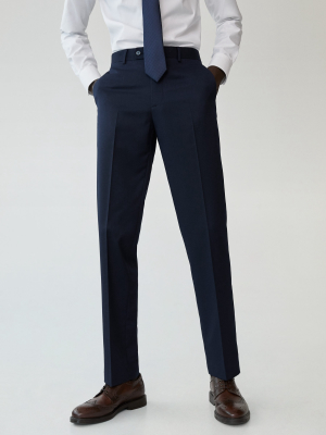 Regular Fit Microstructured Suit Pants