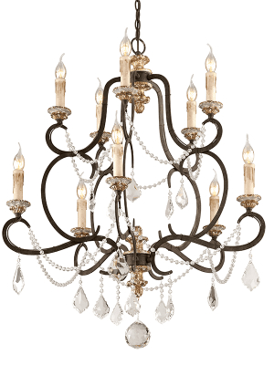 Bordeaux 10lt Chandelier Medium Parisian Bronze