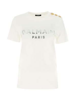 Balmain Logo Print Crewneck T-shirt