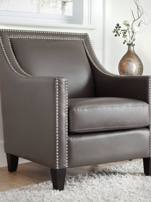 Nixon Faux Leather Nailhead Armchair - Abbyson Living