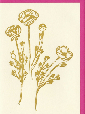 Gold Flowers Card