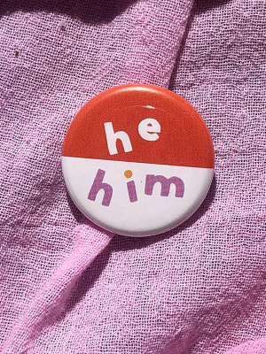 Pronoun Pin: He/him