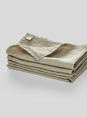 100% Linen Napkin Set In Natural