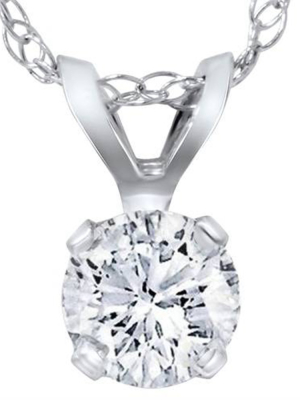 Pompeii3 1/3 Ct Diamond Solitaire Pendant 14k White Gold Igi Certified (hi/i1-2)