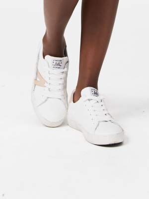 Leather Low-top Trainers | White/dusty Pink
