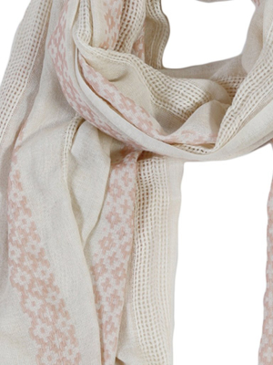 Belize Scarf - Ivory/blush