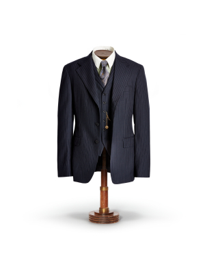 Pinstripe Wool Suit Jacket