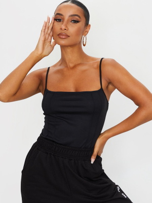 Black Exposed Seam Cami Top