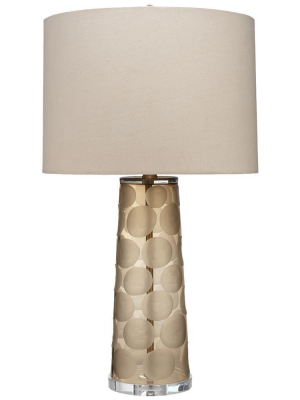 Jamie Young Pebble Table Lamp In Taupe Etched Glass