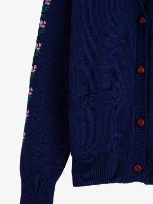 Philosophy Di Lorenzo Serafini Kids Floral Logo Intarsia Cardigan