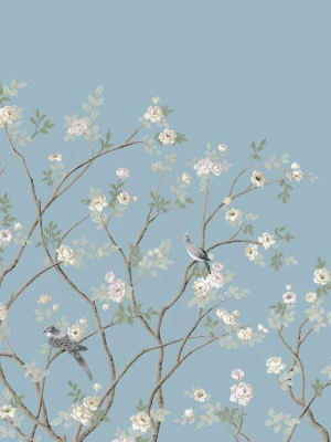 Lingering Garden Wall Mural In Sky Blue From The Murals Resource Library By York Wallcoverings