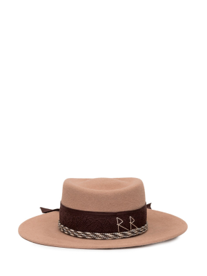 Ruslan Baginskiy Ribbon Embellished Fedora Hat