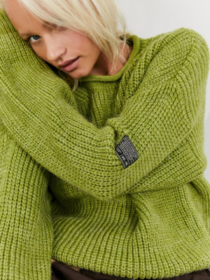 Uo Fisherman Green Sweater