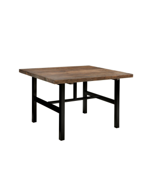 Pomona Metal And Reclaimed Wood Dining Table Brown - Alaterre Furniture