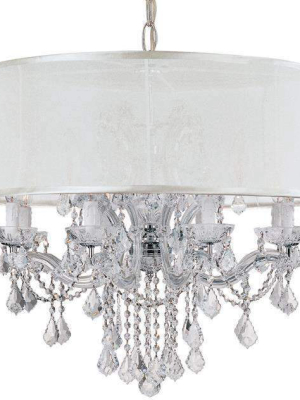 Brentwood 12 Light Smooth Shade Chrome Chandelier - Swarovski Spectra