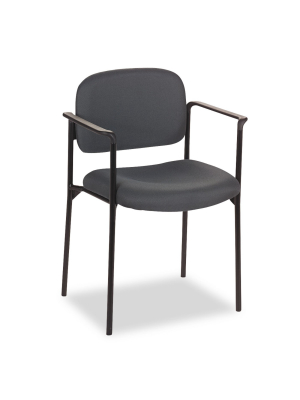 Basyx Vl616 Series Stacking Guest Chair With Arms Charcoal Fabric Vl616va19