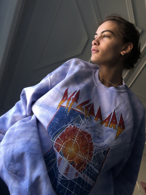 Def Leppard Pyromania Tie-dye Crew Neck Sweatshirt