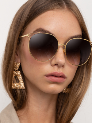 Joanna Oversized Sunglasses In Light Gold