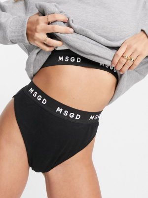 Missguided Co-ord High Leg Ribbed Briefs In Black