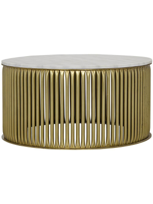 Noir Lenox Coffee Table - Antique Brass