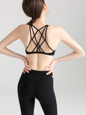 Carbon Black Diamond Back Bra Top