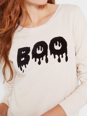 Boo Flocked Graphic Sweatshirt