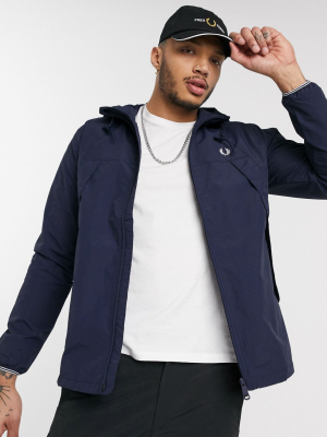 Fred Perry Chevron Zip Through Jacket In Navy