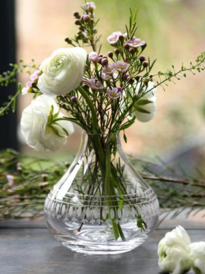 Small Crystal Vase With Ovals