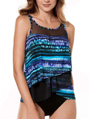 Miraclesuit Cat Bayou Mirage High Neck Tankini Top