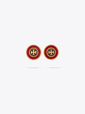 Milgrain Logo Stud Earring