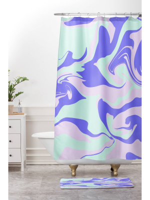 Hypnotic Camo Shower Curtain Purple - Deny Designs